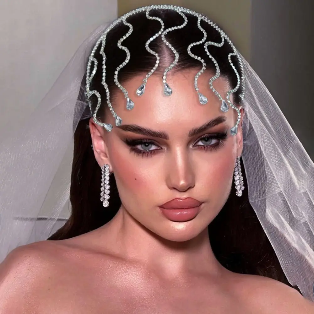 Змеиный изгиб со стразами повязка на голову из сплава аксессуары для волос