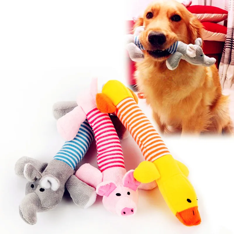 

Pet Puppy Chew Squeaker Plush Sound Toys Duck Pig & Elephant 3 Designs Dog Chew Toys Dog Accessories for Small Dogs