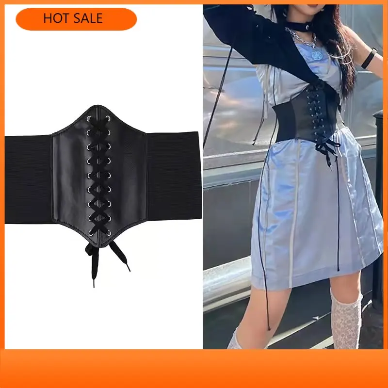 

Fashion Women Corset Wide Pu Leather Girdle Slimming Body Belts Ladies Elastic High Waist Belts Cinto Sobretudo Feminin Ceinture