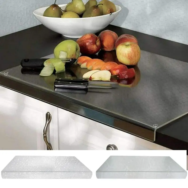 

Double-Sided Cutting Board Acrylic Anti-slip Transparent Cutting Board With Lip Countertop Protector Kitchen Cutting Block Board