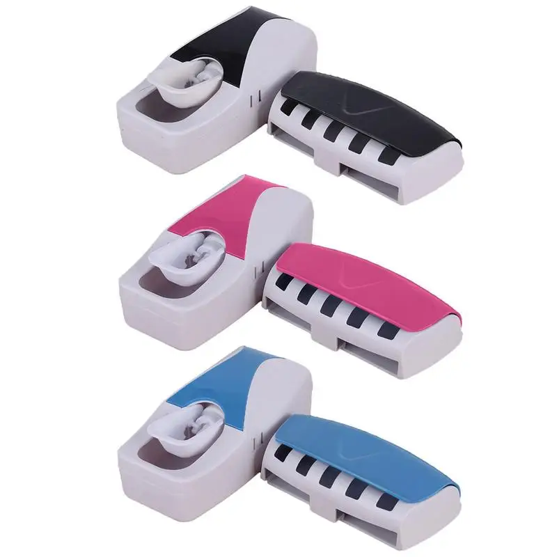 

Sticky Set Mounted Suction Bathroom Toothpaste For Squeezer Toothbrush Toothpaste Dustproof Wall Automatic Holder Dispenser