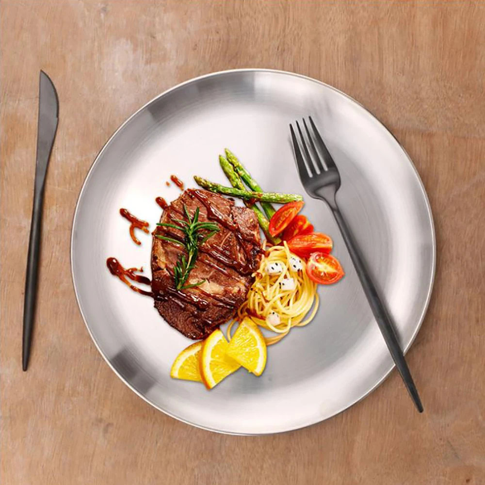 Кухонные столовые приборы из нержавеющей стали поднос для ресторана Круглый