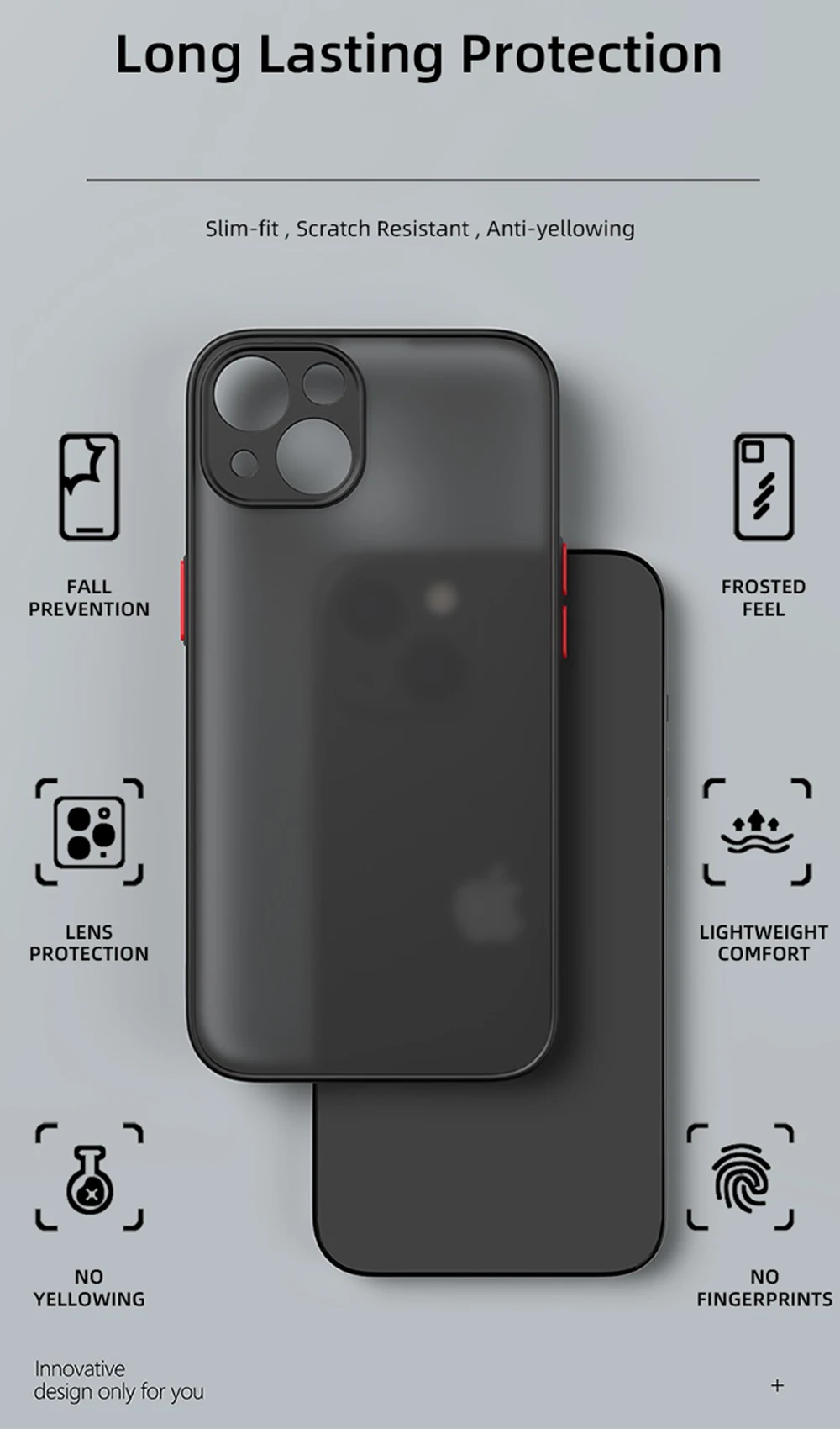 

Shockproof Matte Hybrid Case For iPhone 13 Pro Max 12 11 8 7 Plus SE XS XR Cover Transparent Silicone Shockproof Phone Cover