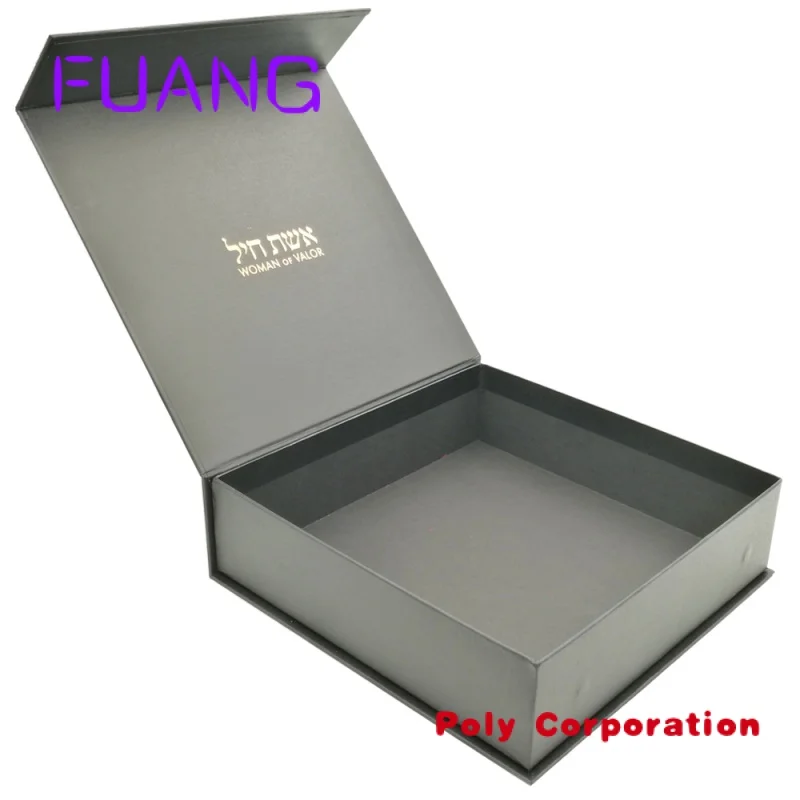 Custom Logo Wholesale Luxury Black Magnet Paperbox Wigs Clothing Carton Folding Magnetic Gift Box packing box for small business