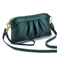 Leather Phone Bag - dark green
