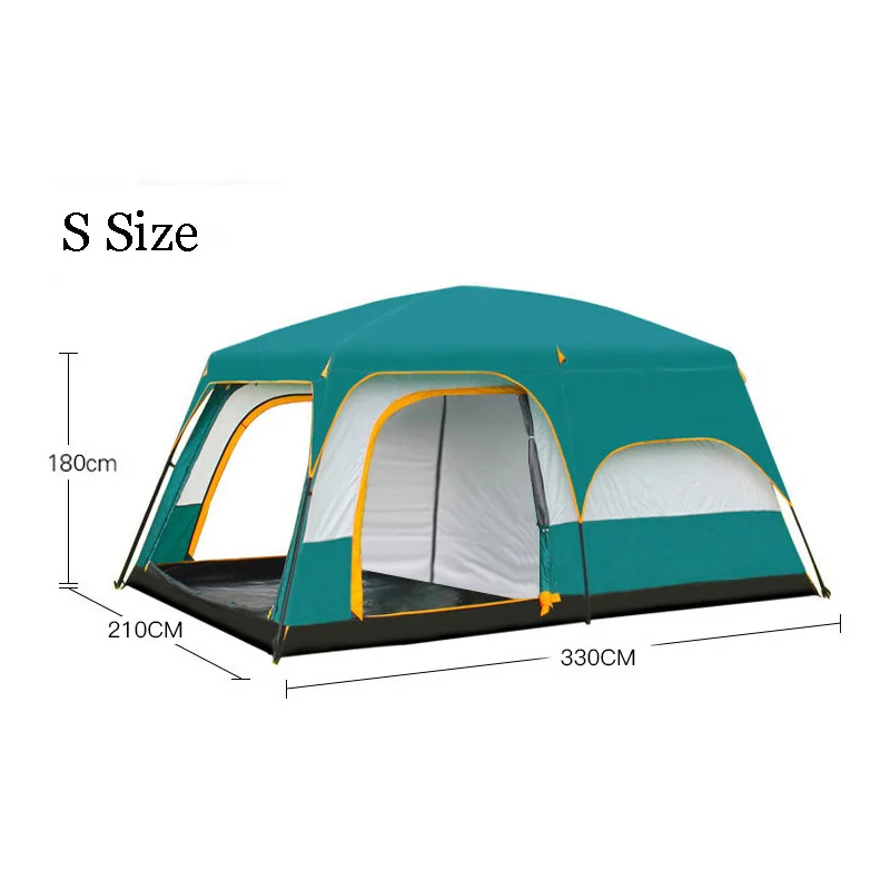 

S Size 4-6persons Double Layers Outdoor 2Living Rooms And 1hall Family Camping Tent In Top Quality Large Space Glaming Tourist