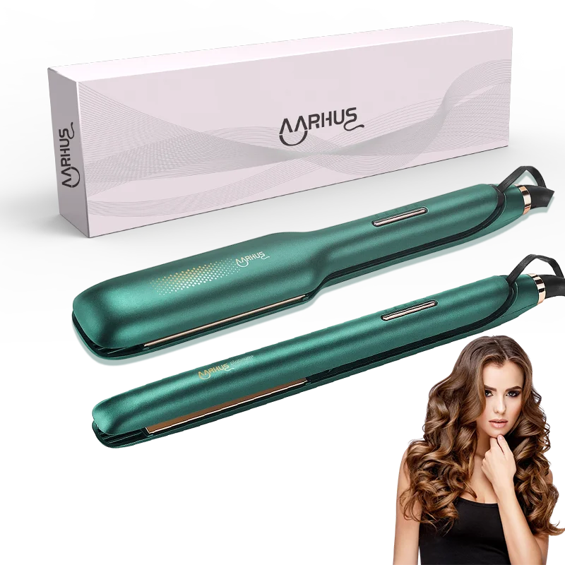 Amor Hair Straightener 2 in 1 Flat Iron Curling Iron Nano Titanium Instant Heating with Digital LCD Display Hair Styling Tool