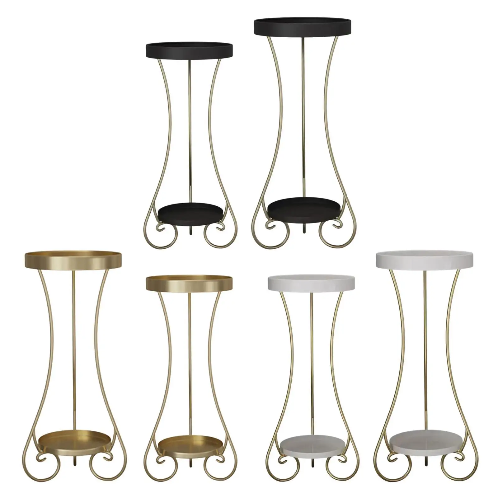 

Nordic Flower Stand Potted Rack Display Rack 2 Tiers Metal Planter Storage Shelf for Office Porch Balcony Yard Decoration