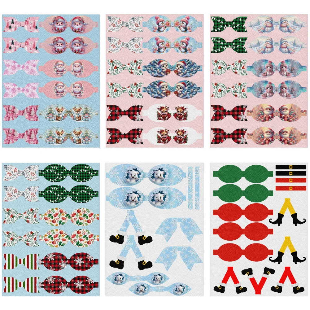 Листы из искусственной кожи с рождественским принтом 22 х30 см