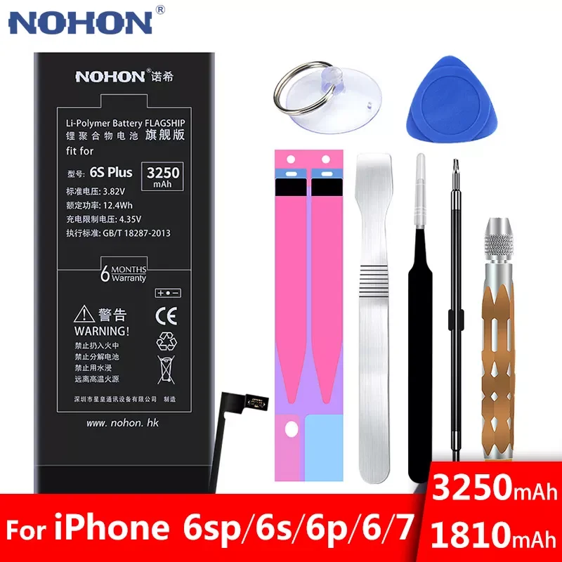 

2023New NOHON Battery For Apple iPhone 7 6 6S Plus 6SPlus 6Plus Replacement Battery For iPhone6 iPhone7 Bateria High Capacity Fr