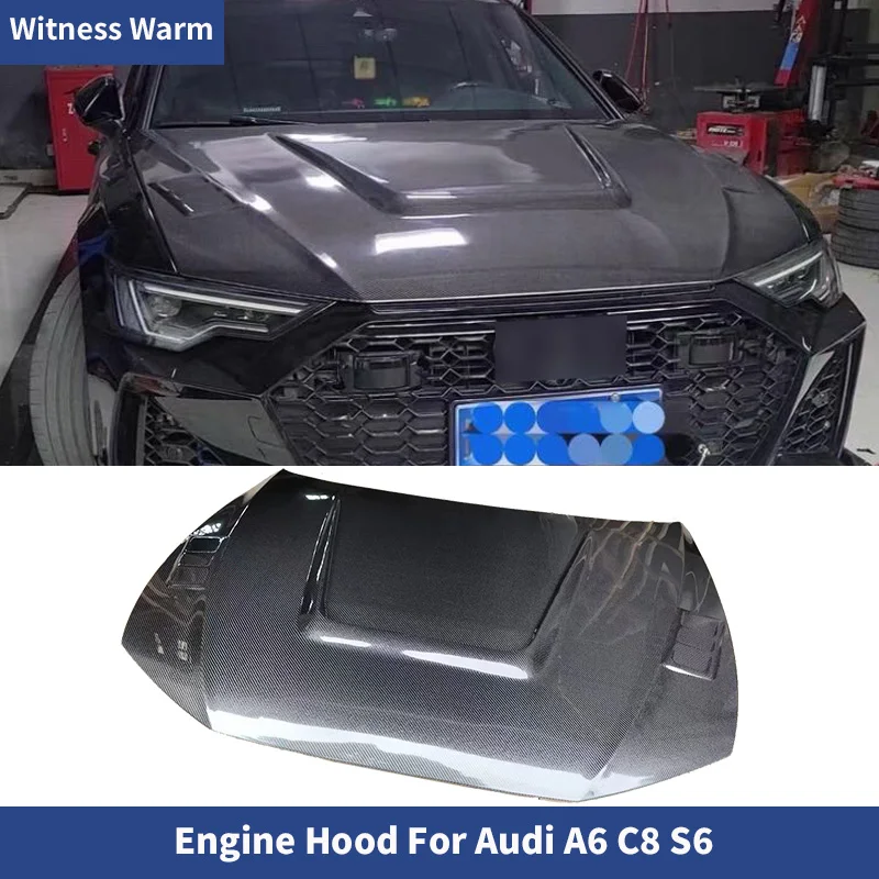 

Carbon Fiber FRP Engine Cover Hood Bonnet for Audi A6 C8 S6 2019-UP Body Kit
