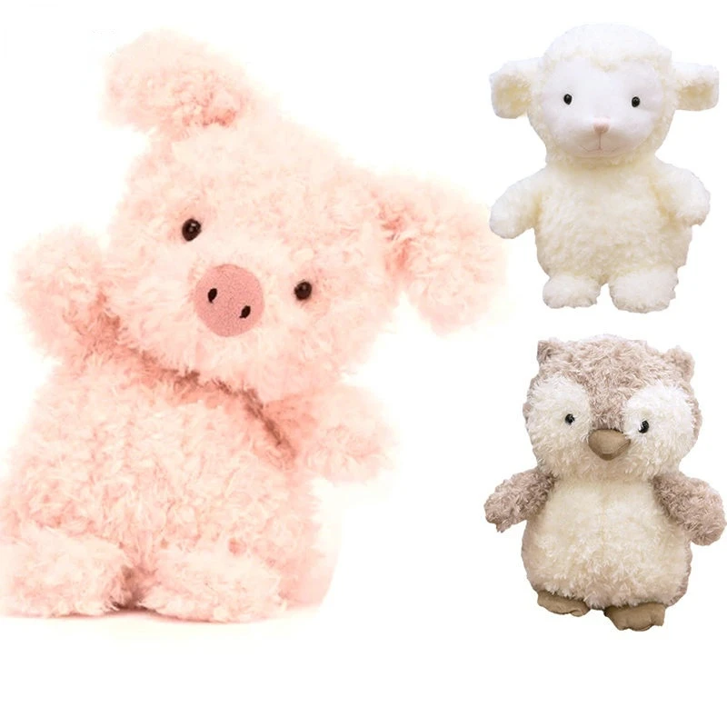 

Cute Fluffy Hair UK style Pink Pig Lamb Plush toy Stuffed cartoon Animals Piggy Yellow Chick Bunny Baby Plushies Dolls for Kids