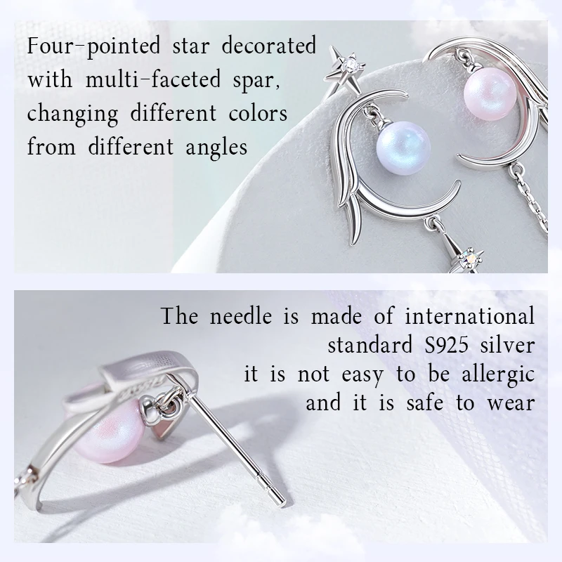 Женские серьги-подвески с кристаллами серебристого цвета