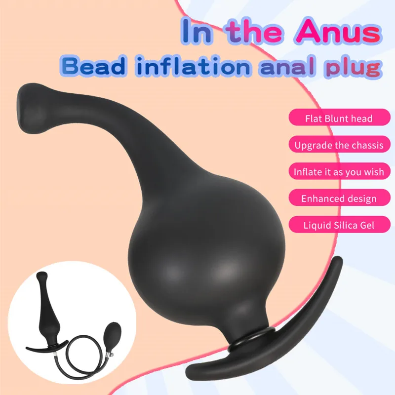 

New Wearable Inflated Anal Plug Dildo Sex Toys For Women/Men Masturbators Silicone Anal Toys Dilator Anus Big Butt Plug