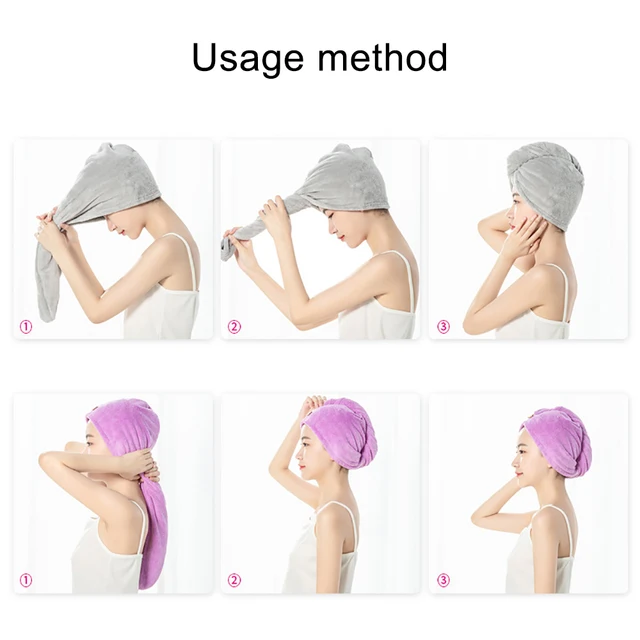 Quick-Drying Microfiber Hair Cap Towel 5