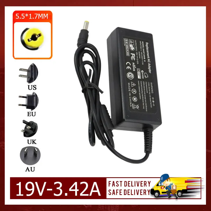 

New 19V 3.42A 65w 5.5mm x 1.7mm Laptop AC adaptor For Acer Notebook Charger