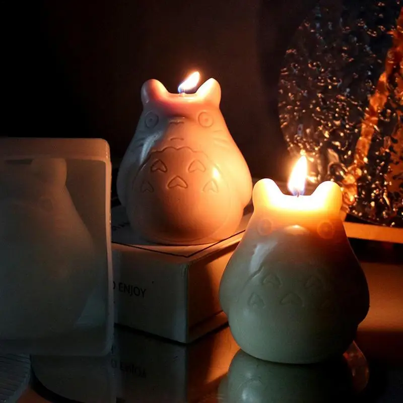 

Candle Making Mold Food-Grade Silicone Mould For Scented Candle Cartoon 3D Totoro Craft Epoxy Resin Mold For Cakes Home Crafts