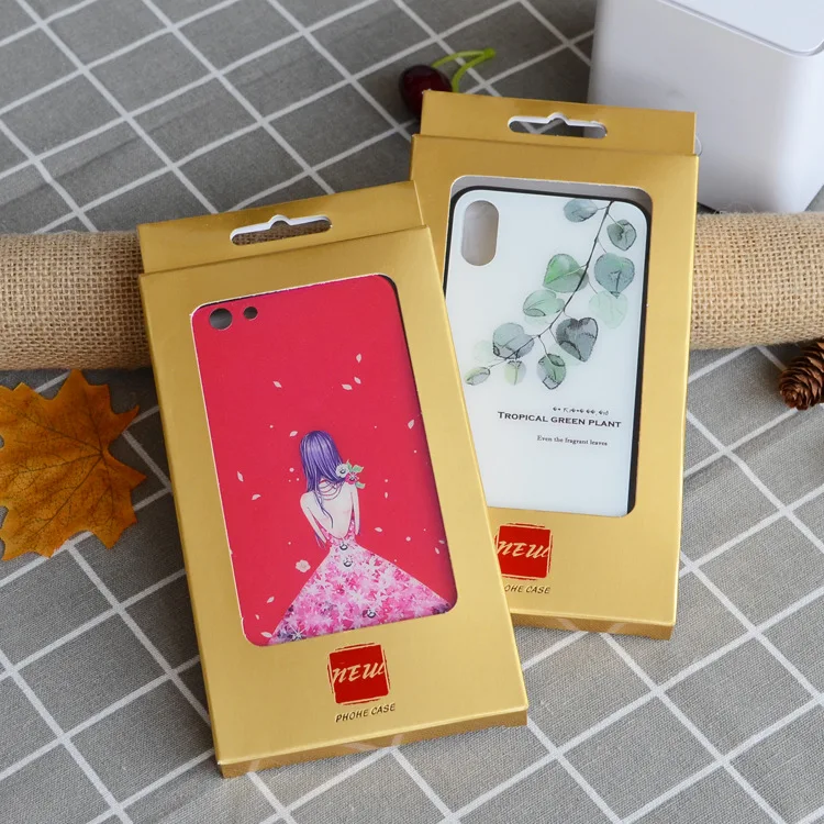 

50 шт., Золотая картонная коробка, стандартная картонная коробка с прозрачной шириной