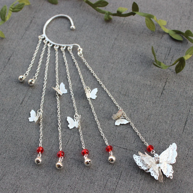 Серьги для косплея Anime Tian Guan Ci Fu Hua Cheng Xie Lian Cos - украшения бабочки TGCF Ear Clip Hook для женщин в подарок девушке.