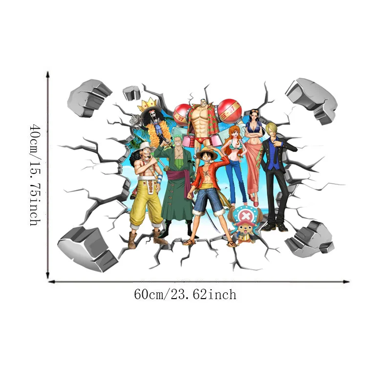 Цельные обои с изображением Луффи мультяшные 3D сломанные настенные горячий