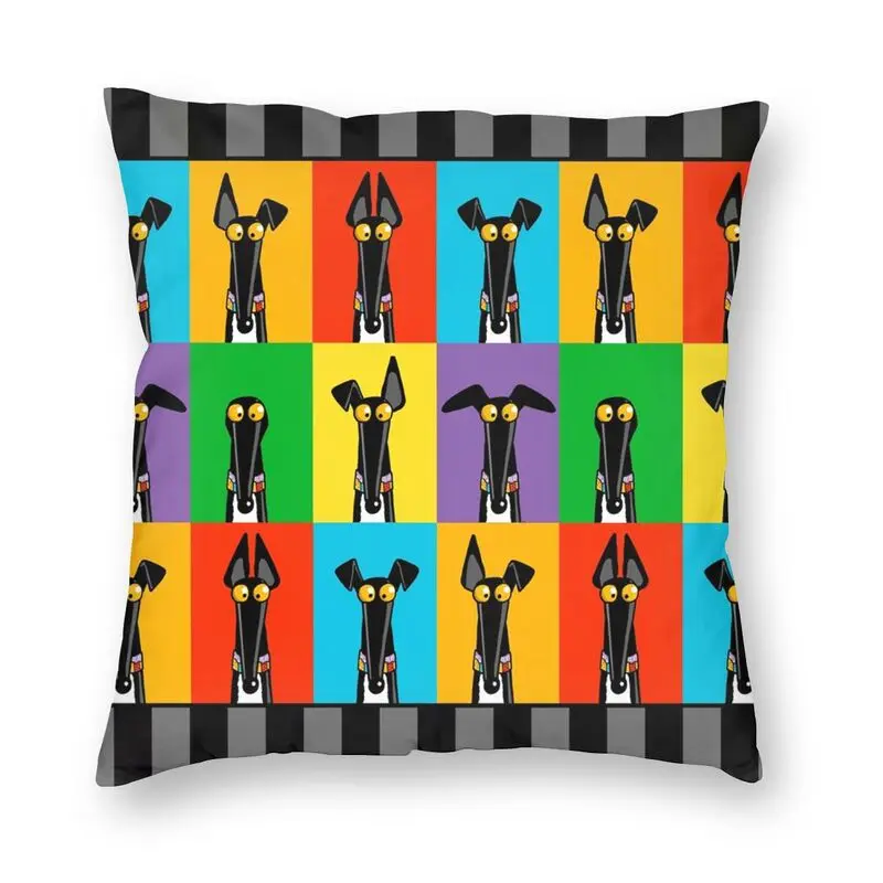 

Greyhound Semaphore with Border Cushion Cover 45x45cm Home Decorative 3D Print Cartoon Dog Throw Pillow for Sofa Double Side