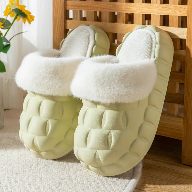 

New thick soled cotton slippers for lovers in autumn and winter of 2022, indoor anti-skid silent cotton slippers for home use