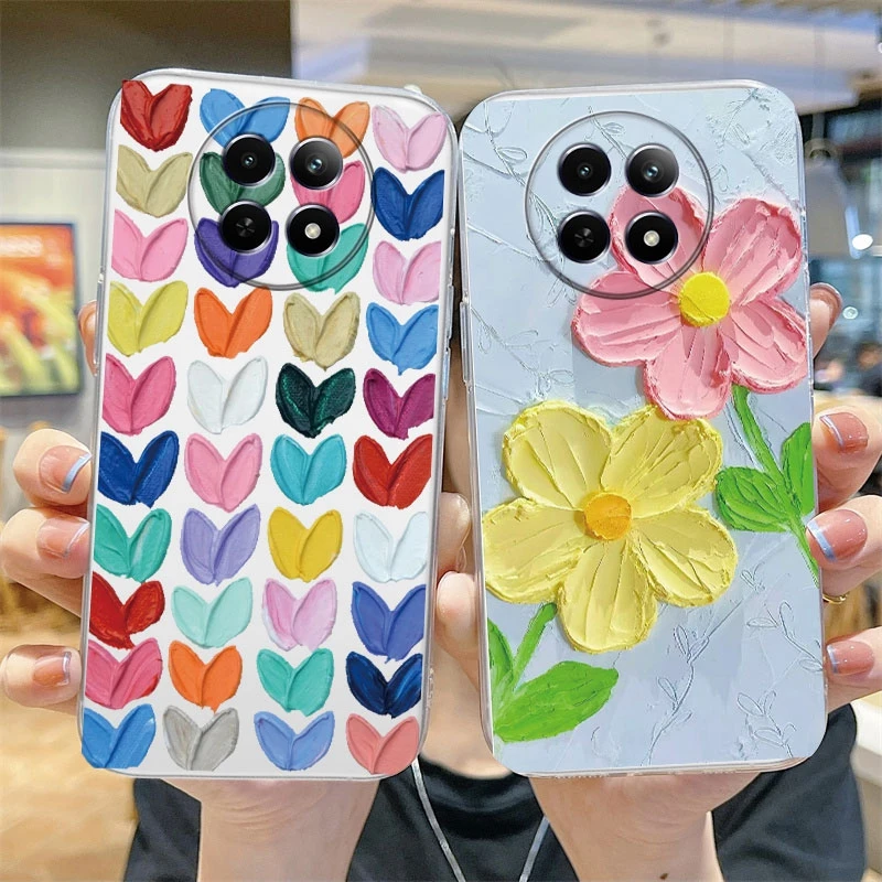 Butterfly Love Marble Flower Phone Cases For Realme 12 13 Pro C65 C30 C35 C25 C25Y Narzo 50A 50 Pirme 8i C12 C21Y Printed Cover