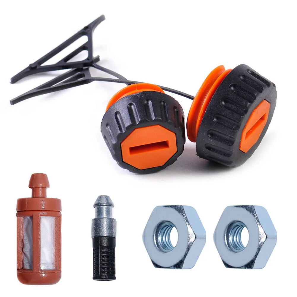 

2PCS Oil Cap Set For Stihl 020 023 024 025 026 028 029 034 036 038 Chainsaw Gas Cap Fuel Filter Oil Filter Bar Nut Replacement