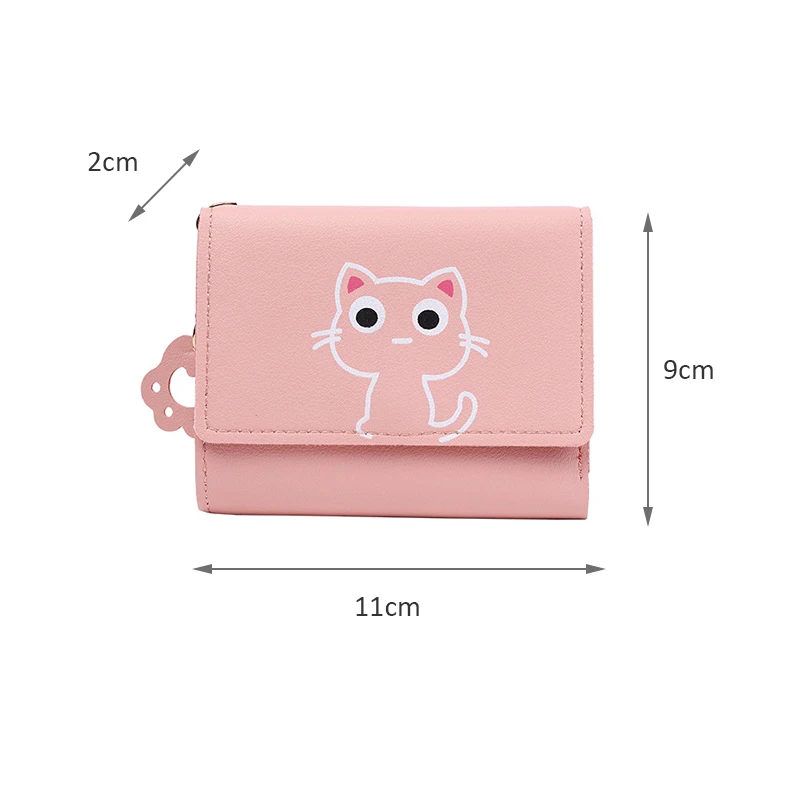 Женский кошелек из искусственной кожи с милым котом простой кисточкой для