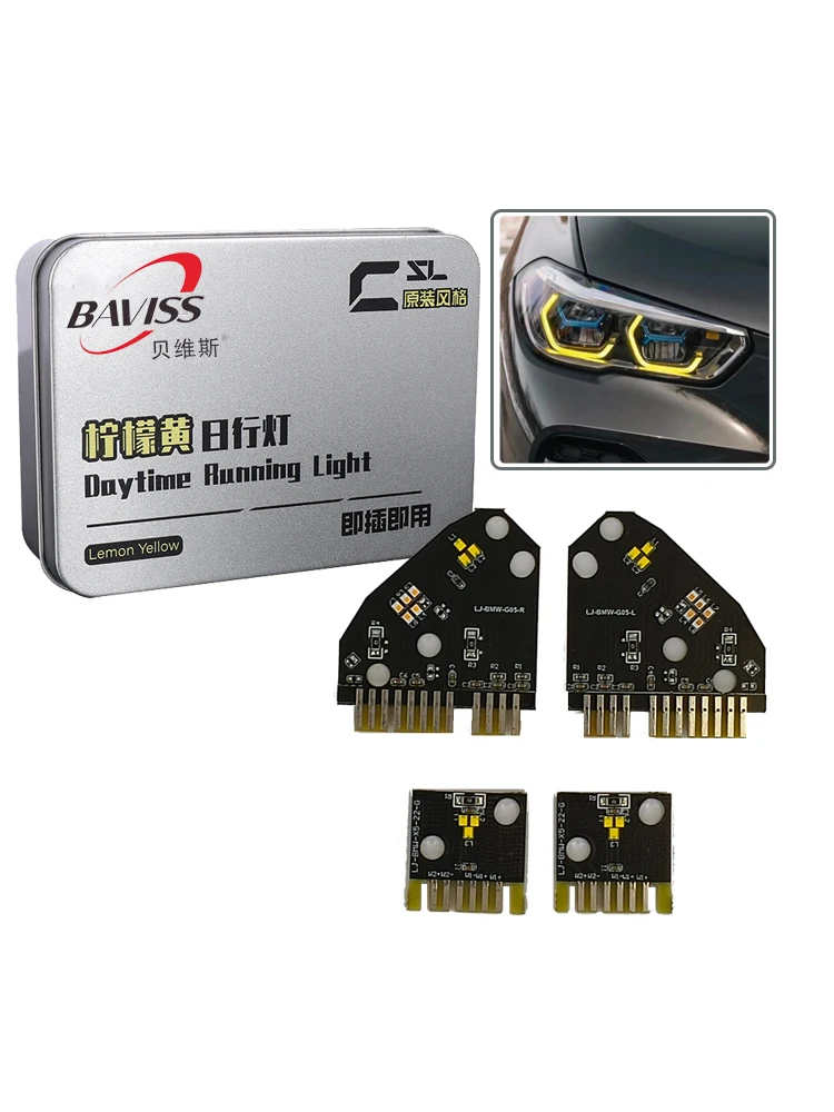 

BAVISS-CSL Yellow DRL LED Modules Board Set for BMW X5 G05 X6 G06 F95 F96 Pre‑LCI Laserlight 2019 to 2023 CSL Yellow LED Modules