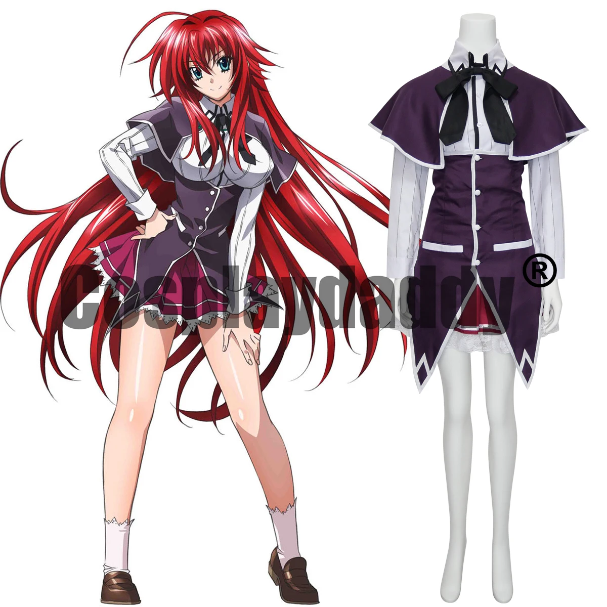 В НАЛИЧИИ High School DxD Rias Gremory Косплей Костюм Crimson-Haired Ruin Princess Kuoh Academy Школьная форма