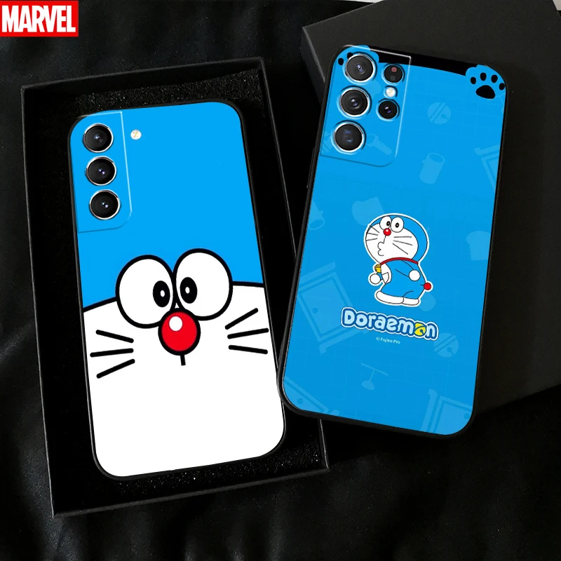 

Japan Anime Doraemon Phone Case For Samsung Galaxy S22 S21 S20 S10 10E S9 S8 Plus S22 S21 S20 Ultra FE 5G Black Carcasa Back