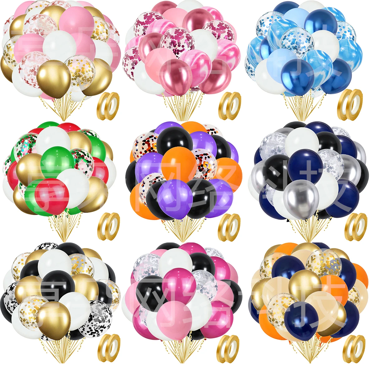 

50Pcs Set Balloons Golden Silver Confetti Balloon Wedding Valentine's Day Baby Shower Birthday New Year Party Decorations