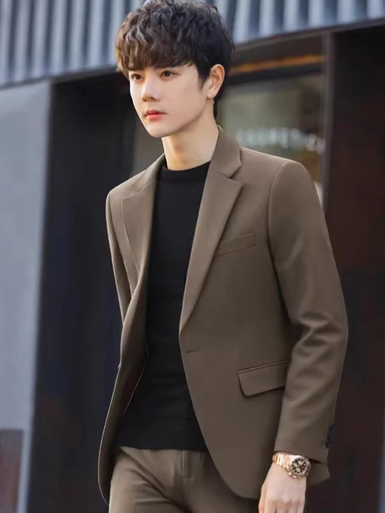 Мужской весенне-осенний 2024 новый модный брендовый корейский облегающий