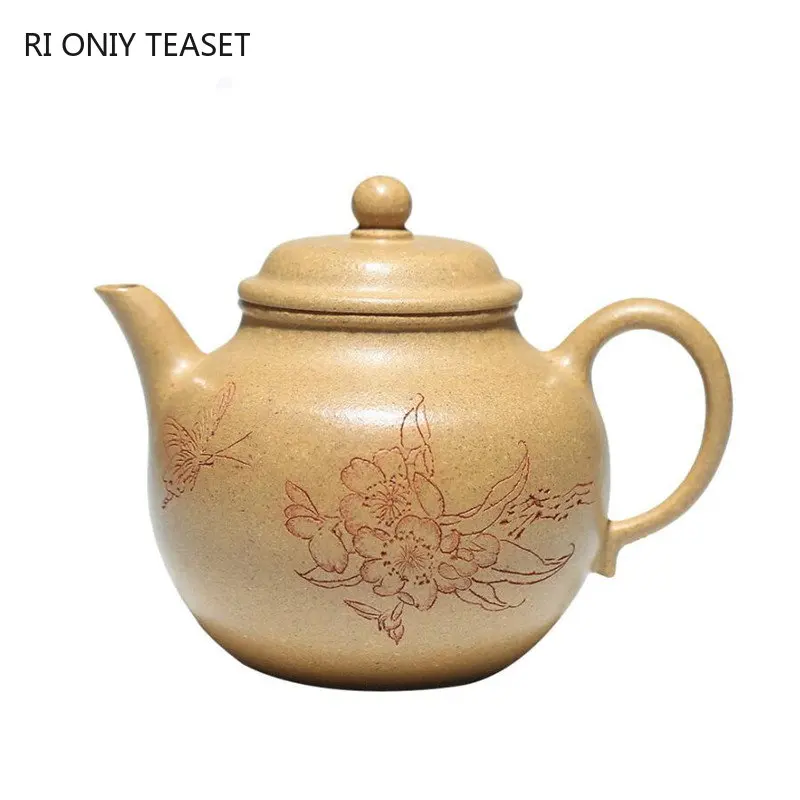 

120ml Chinese Yixing Purple Clay Teapots Handmade Small Capacity Tea Pot Raw Ore Section Mud Kettle High-end Zisha Tea Set