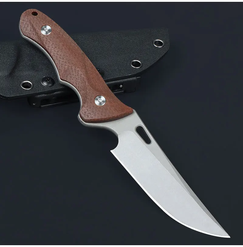 Нож с фиксированным лезвием 8CR14 стальное лезвие льняная ручка кухонные