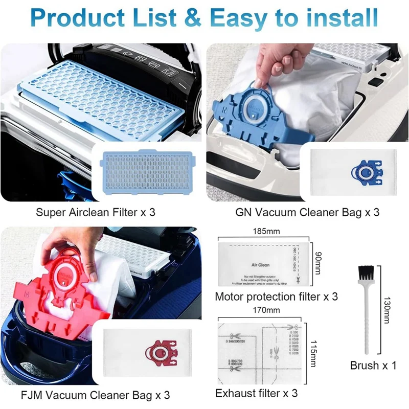 Пластиковые фильтры HEPA для пылесоса Miele S8340 Compact C1/C2 Complete C2/C3 3 SF-HA 50 мешки