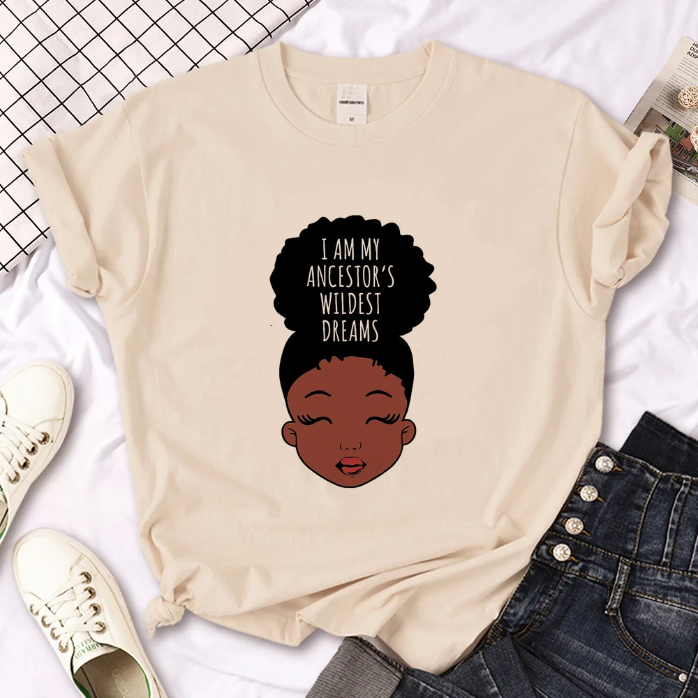 

African t-shirts women designer anime Japanese top girl designer comic clothes