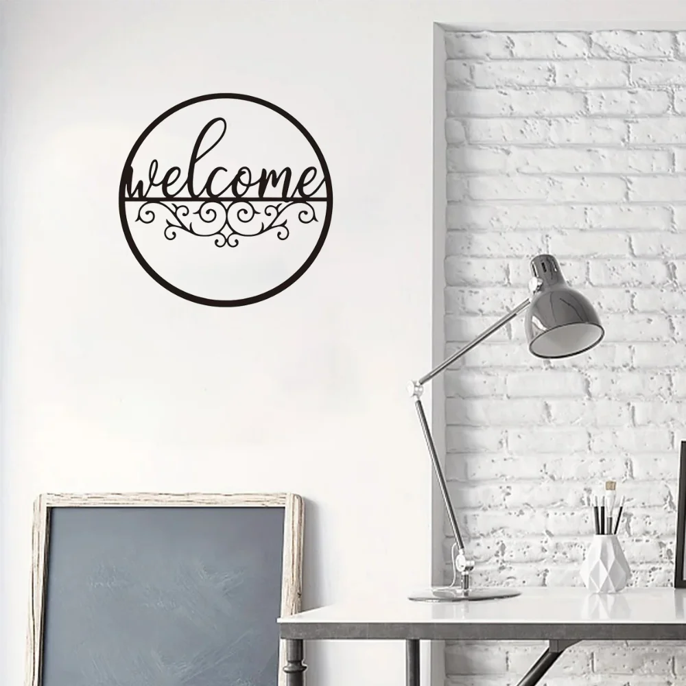 Привлекательный металлический знак приветствия для зоны входной двери: