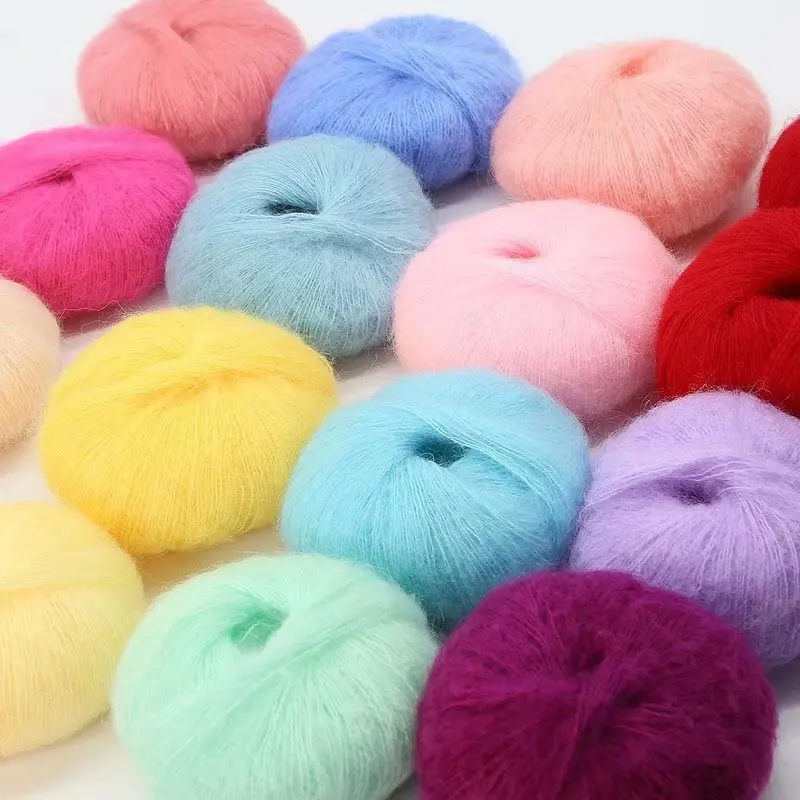 25g/pc Mohair Yarn Crochet Soft Warm Baby Wool For Hand knitting Sweater And Shawl |