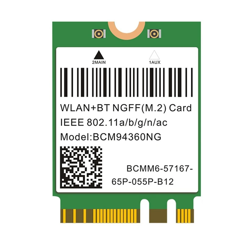 

1200Mbps 802.11Ac Wifi Card BCM94360NG NGFF M.2 5Ghz WLAN Bluetooth 4.0 Card DW1560 Wireless Network Card For Windows