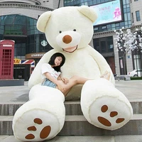 plush cover 78 inch lovely giant big teddy bear plush shell toy doll gift white only covered with zipper no filled plush toys