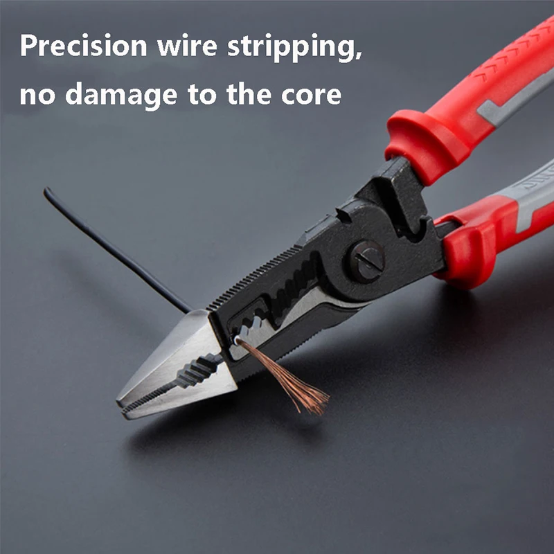 

9 in 1 Multifunction Electrician Pliers CR-V Crimping Pliers Wire Stripper Peeler Cable Cutters Nippers Combination Pliers