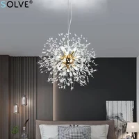 luxury crystal pendant light creative dandelion goldsilver chandelier living room bedroom dining clothing store decoration lamp