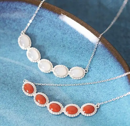 

jewelry natural jade agate Blue Sapphire Turquoise Pendant S925 Sterling silver plated gold necklace ring earring bracelet set