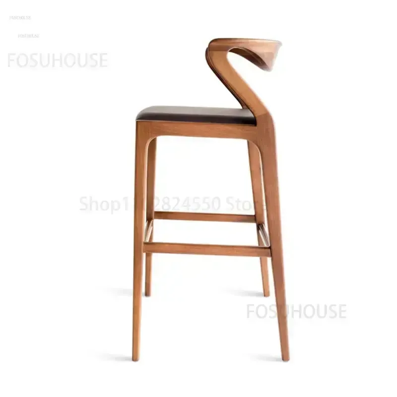 Домашний барный стул из массива дерева кухонные высокие табуреты скандинавские