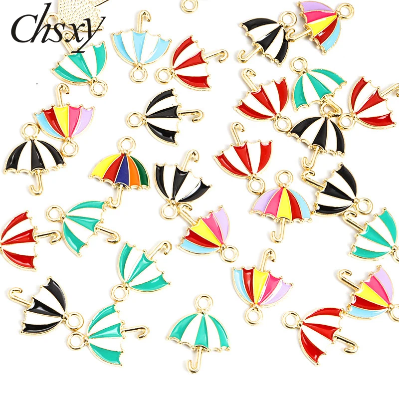 

20pcs Colorful Umbrella Charms Mini Enamel Pendant DIY Jewelry Accessories For Making Keychain Earring Bracelet Handmade Finding