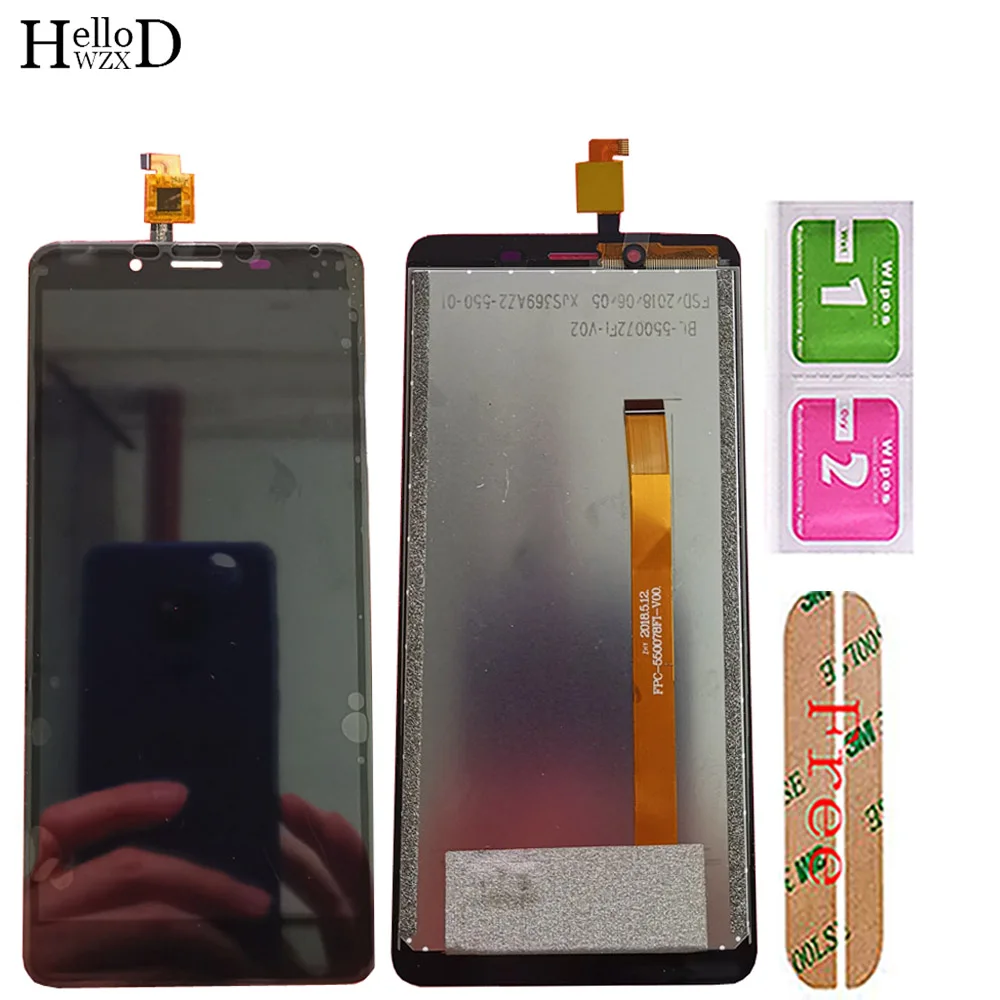mobile lcd display for highscreen wallet lcd display touch screen digitizer glass panel repair 5 5 cell phone tools 3m glue free global shipping