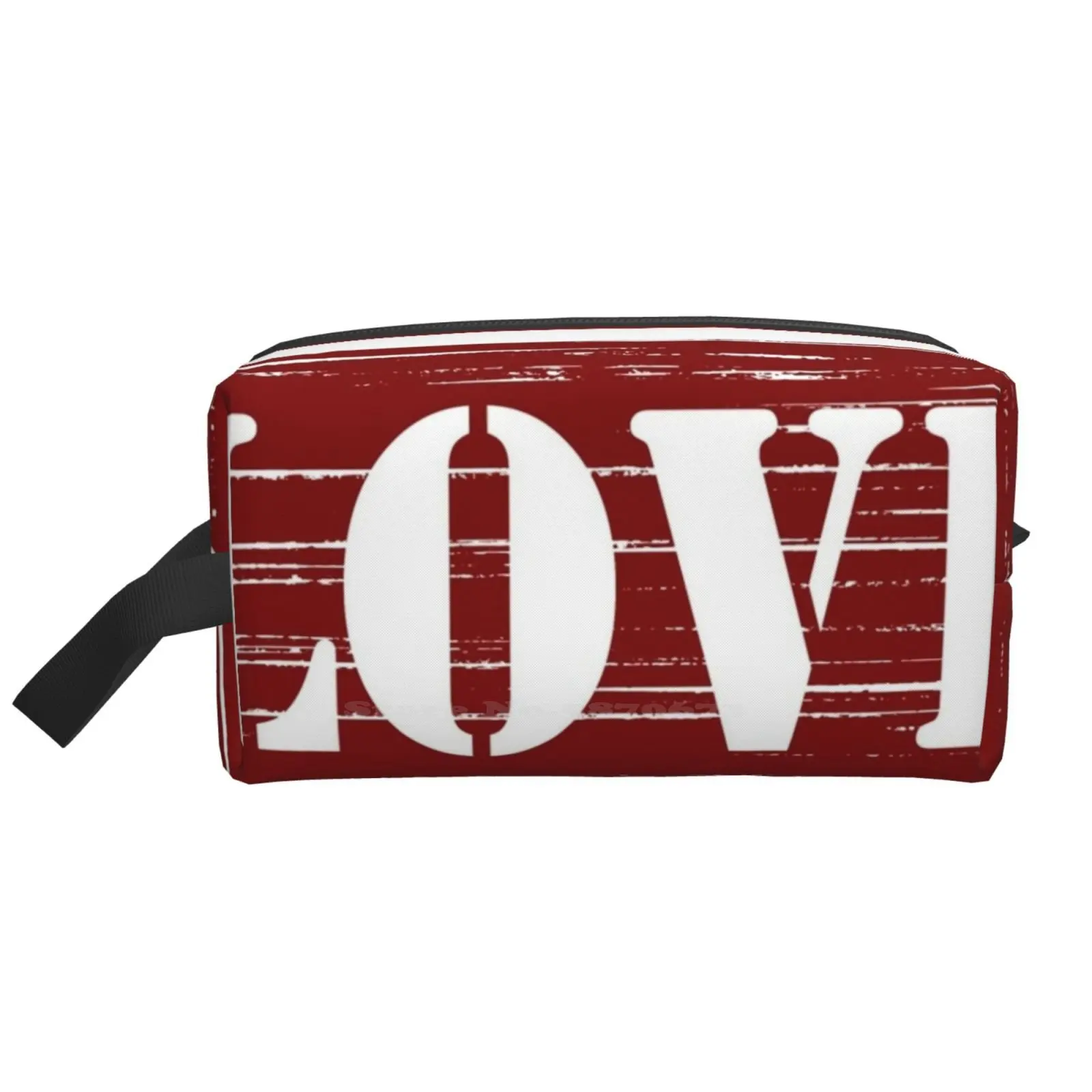 

Grunge Love Stamp Travel Sport Storage Bags Large Size Love Romance Emotion Happy Grunge Label Banner Stamp Red Lines Stripes