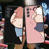 couple funny pinch belly phone cover hull for samsung galaxy s6 s7 s8 s9 s10e s20 s21 s5 s30 plus s20 fe 5g lite ultra edge